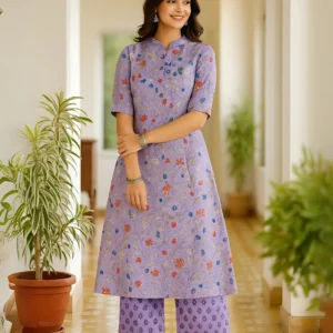 Premium Cotton A-Line Kurti Palazzo Set – Summer Comfort Edition